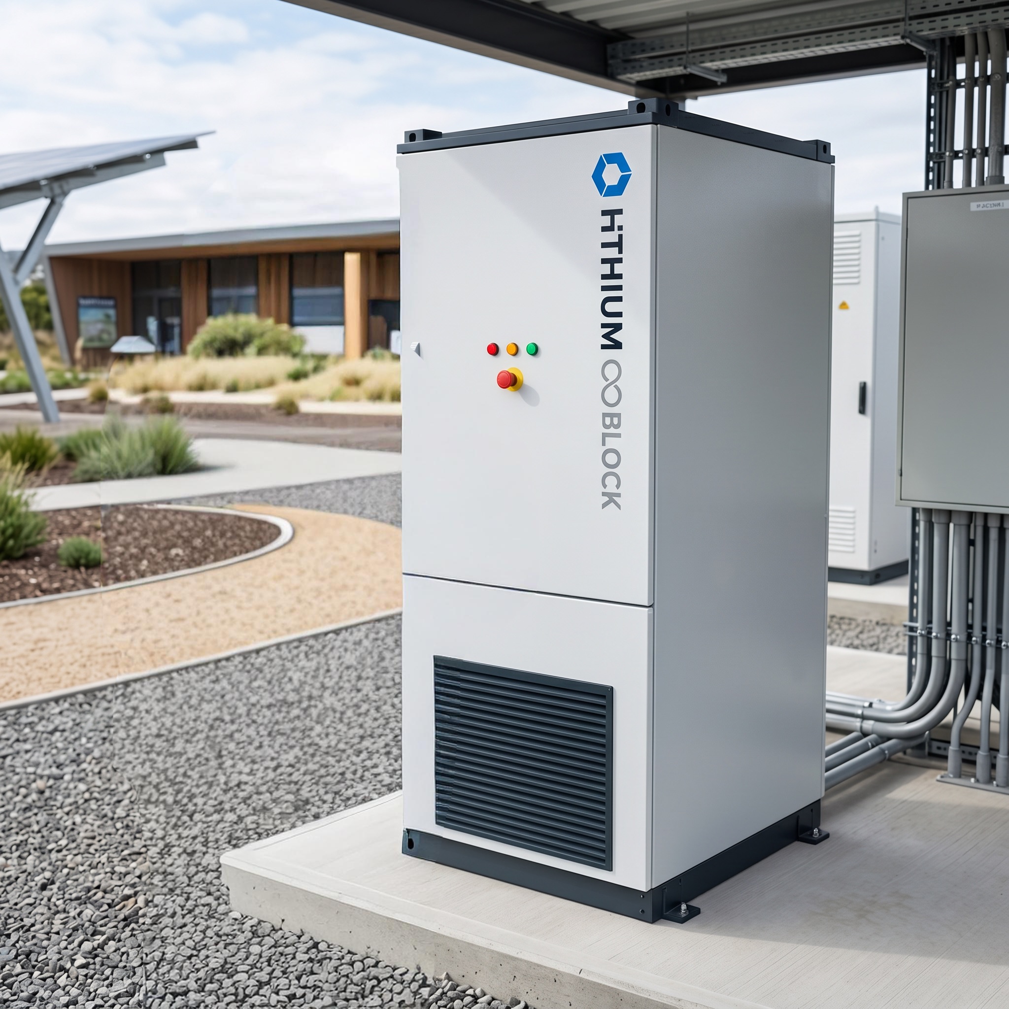 Hithium-batterijsystemen bij een recreatiebedrijf met zonnepanelen op het dak