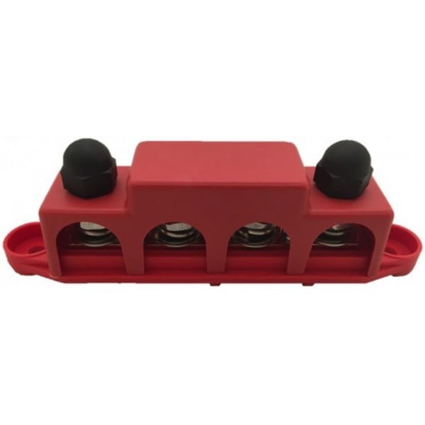 DC Verdeelrail rood 4x M10 + 3x M4