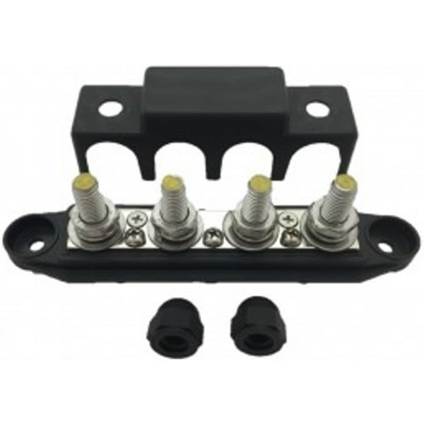 DC Verdeelrail zwart 4x M10 + 3x M4