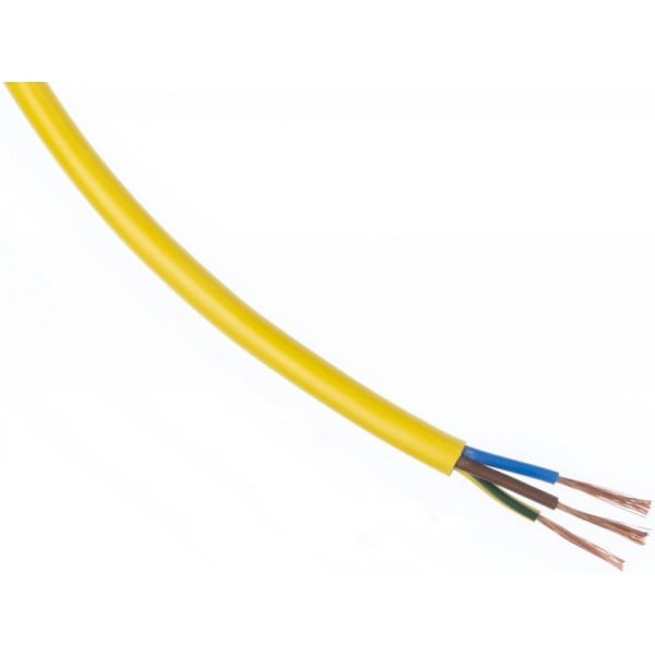 Ronde PVC kabel H05VV-F geel 3x2