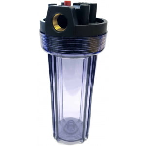 AquaPro 10'' Waterfilterbehuizing - Transparant - Metalen Fitting