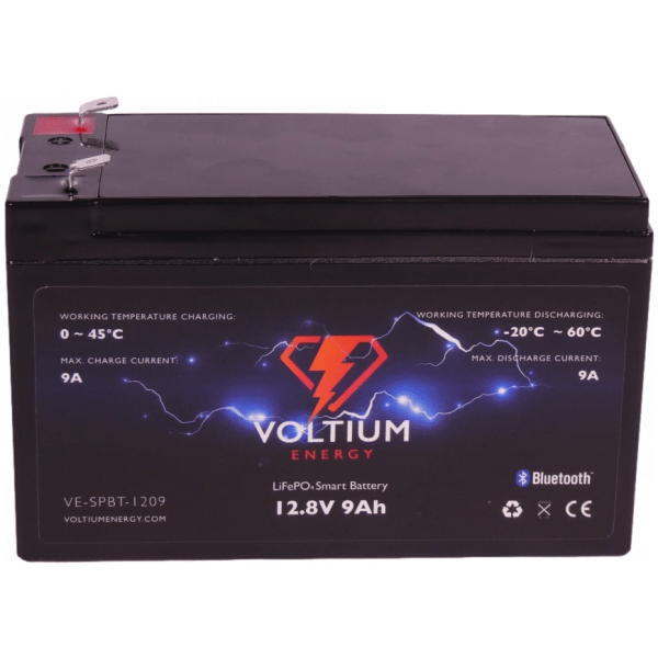 voltium lithium 12,8v 9ah batterij