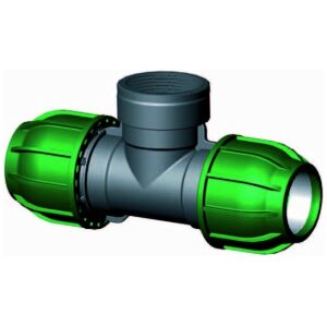 PP klemkoppeling T-stuk 16mm x ¾" binnendraad x 16mm CB234