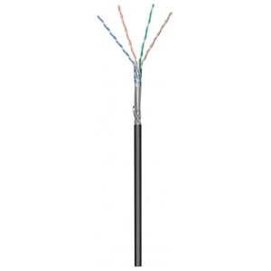 CAT6 S/FTP - 50m buitenkabel op rol stug zwart CCA