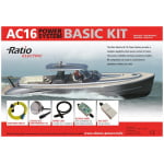 De Ratio Electric AC16 Basic Kit 10A/250V 230V is een compleet modulair plug & play walstroom aansluitsysteem systeem voor kleine boten. De set bestaat uit een MP16 RVS invoer met kabel