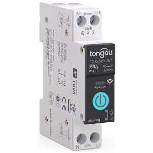 Tuya Wifi Smart Stroomonderbreker -1P 63a Din Rail - Op Afstand bedienbaar