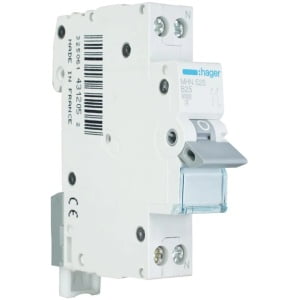 Hager installatieautomaat 1-polig+nul 25A B-kar
